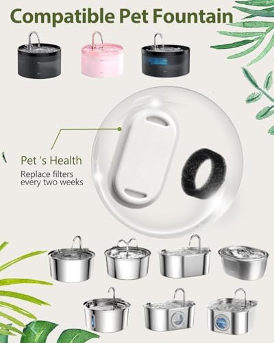 GIOTOHUN Lot de 12 filtres pour fontaine à eau pour chat, triple filtrage des poils, convient pour fontaine GIOTOHUN