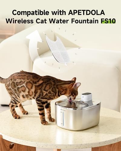 APETDOLA Filtres pour Fontaine à Eau Chat FS10pro - Lot de 8, avec Filtration Multiple et Batterie, Pour Animaux de Comp
