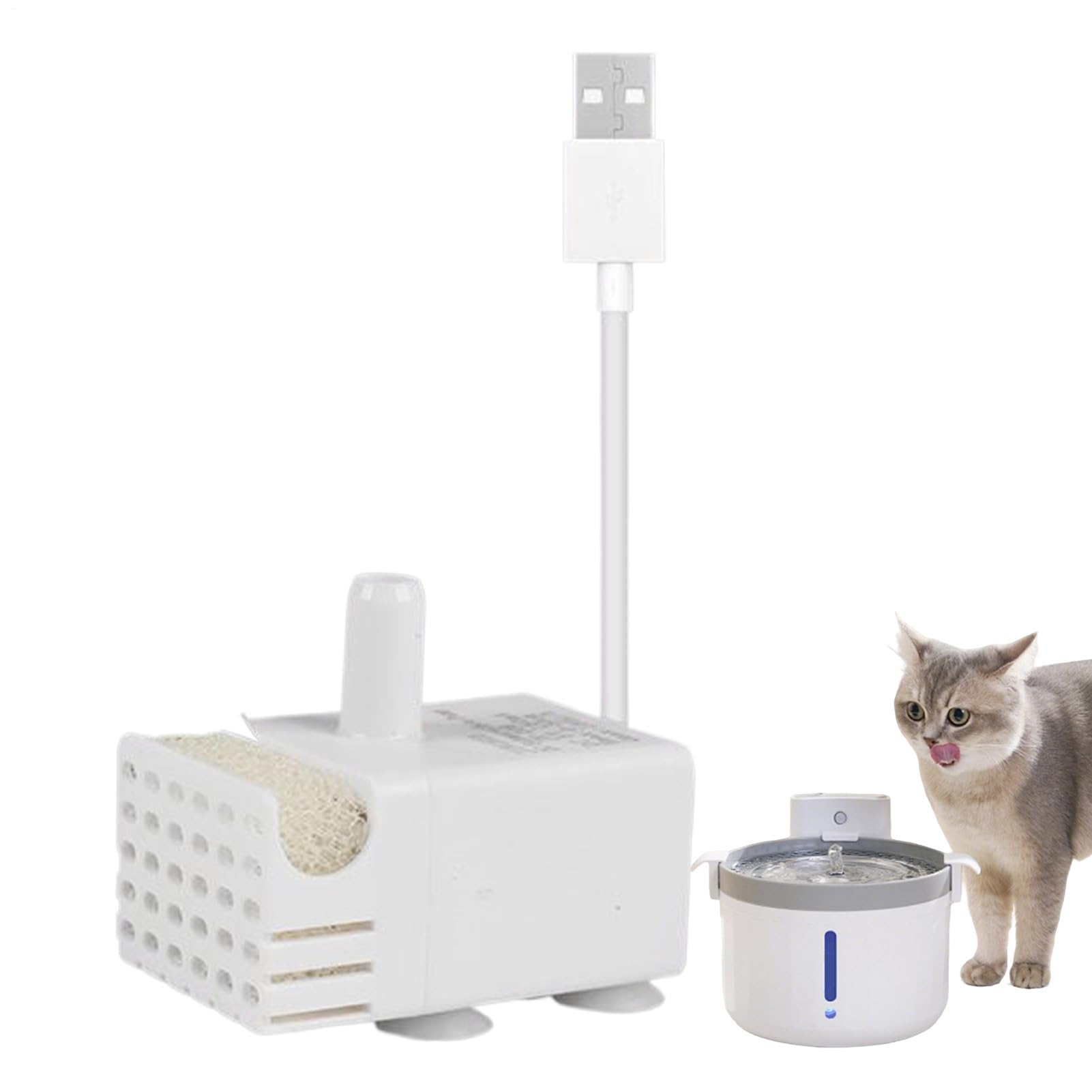 Pompe De Fontaine Pour Chat Chien Super Silencieuse Avec USB, Pompes De Rechange Pour Aquarium Animal De Compagnie, Vers